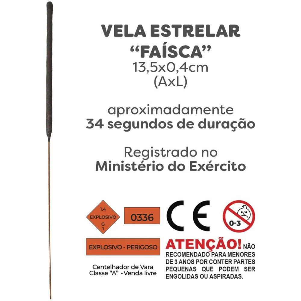 Vela Para Aniversario Estrelar C/04 Klf Festas (Pct.c/10) - imagem 3