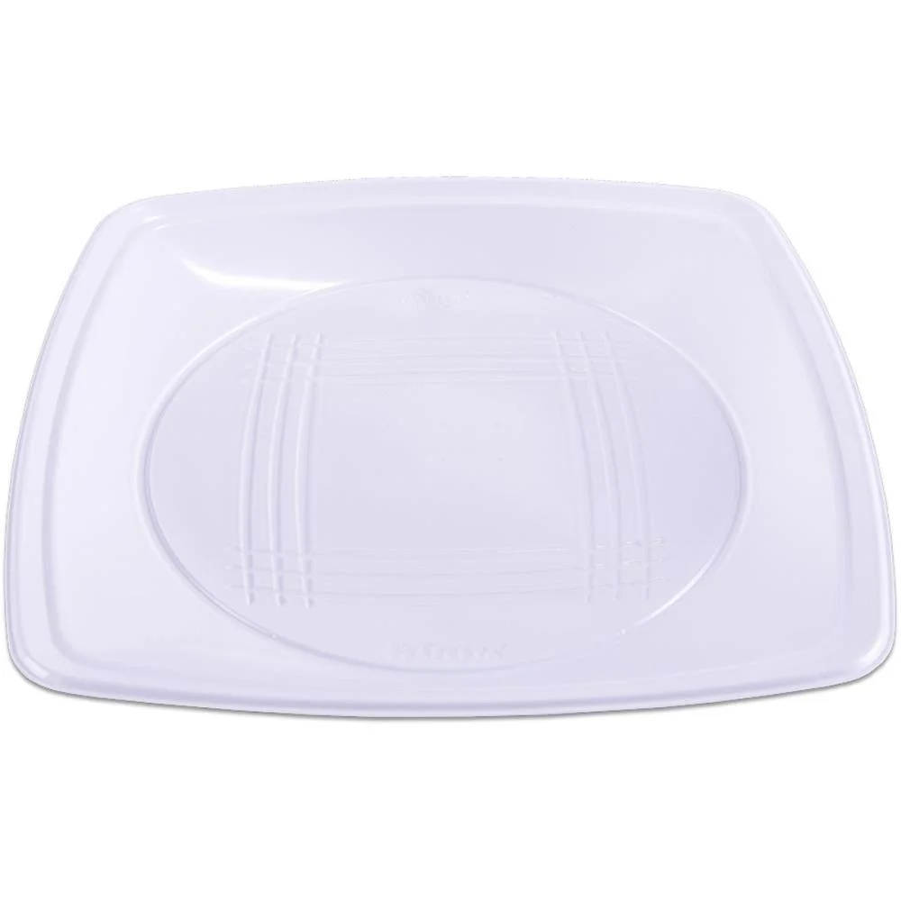 Prato Plastico Descartavel Quadrado Branco Grande Prafesta (Pct.c/10) - imagem 2