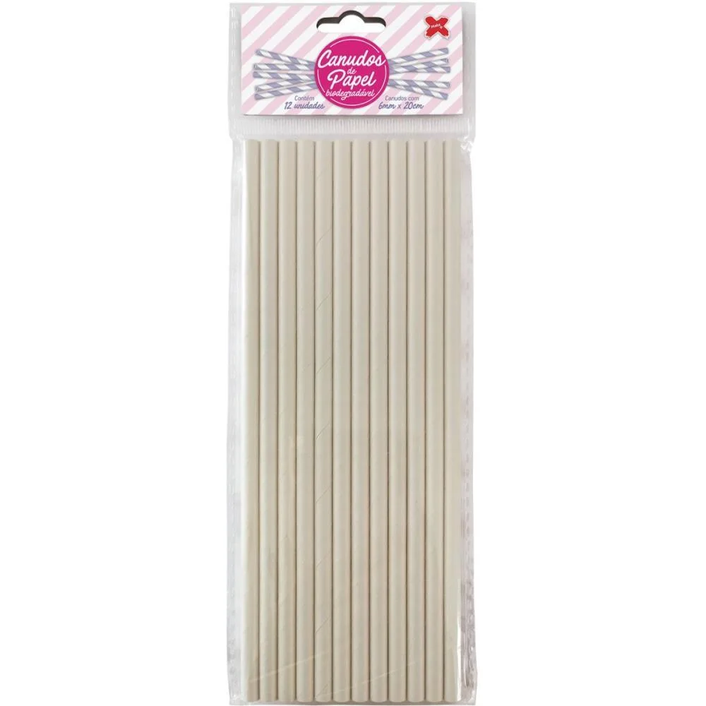 Canudo Biodegradavel Papel Branco 6X200Mm Bl.c/12Un Make+ (Pct.c/10) - imagem 3