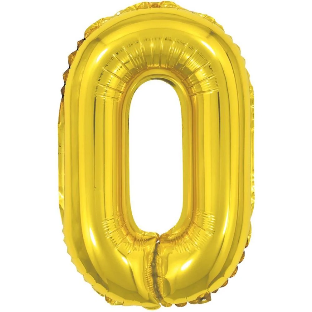 Balao Metalizado Numero 0 Dourado 40Cm. Make+ (Unidade) - imagem 3