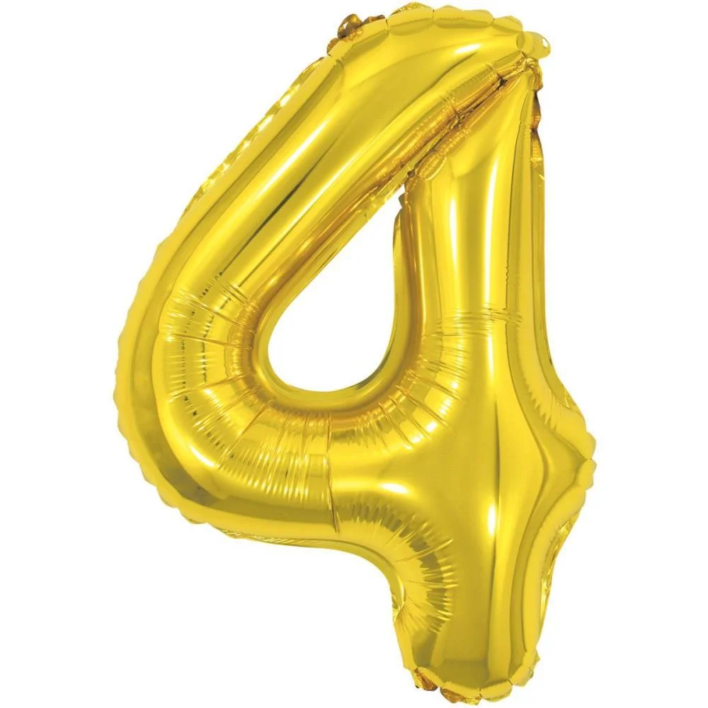 Balao Metalizado Numero 4 Dourado 40Cm. Make+ (Unidade) - imagem 2