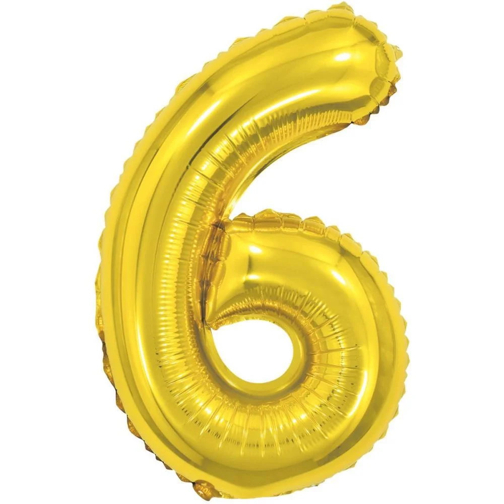 Balao Metalizado Numero 6 Dourado 40Cm. Make+ (Unidade) - imagem 2