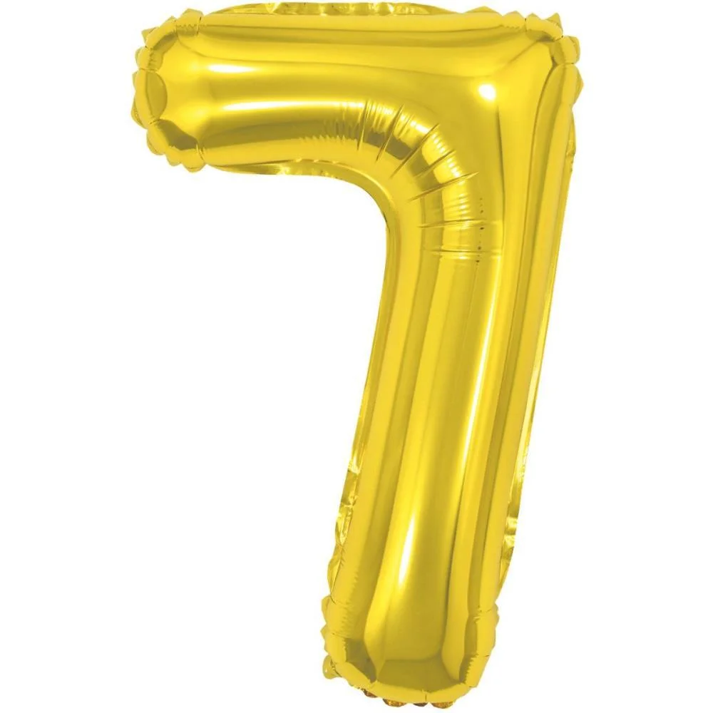 Balao Metalizado Numero 7 Dourado 40Cm. Make+ (Unidade) - imagem 2