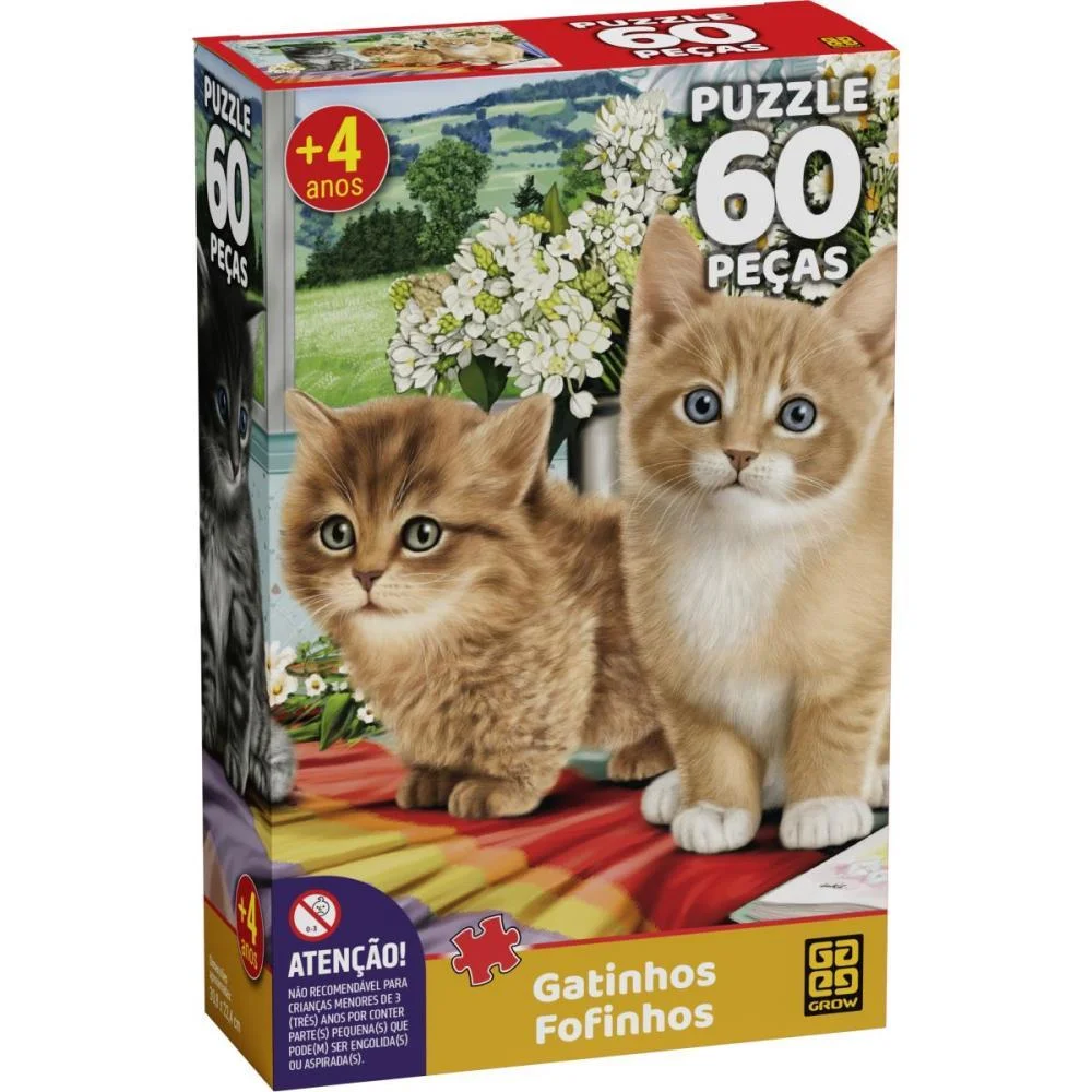 Quebra-Cabeca Cartonado Gatinhos Fofinhos P60 Grow (Unidade) - imagem 2