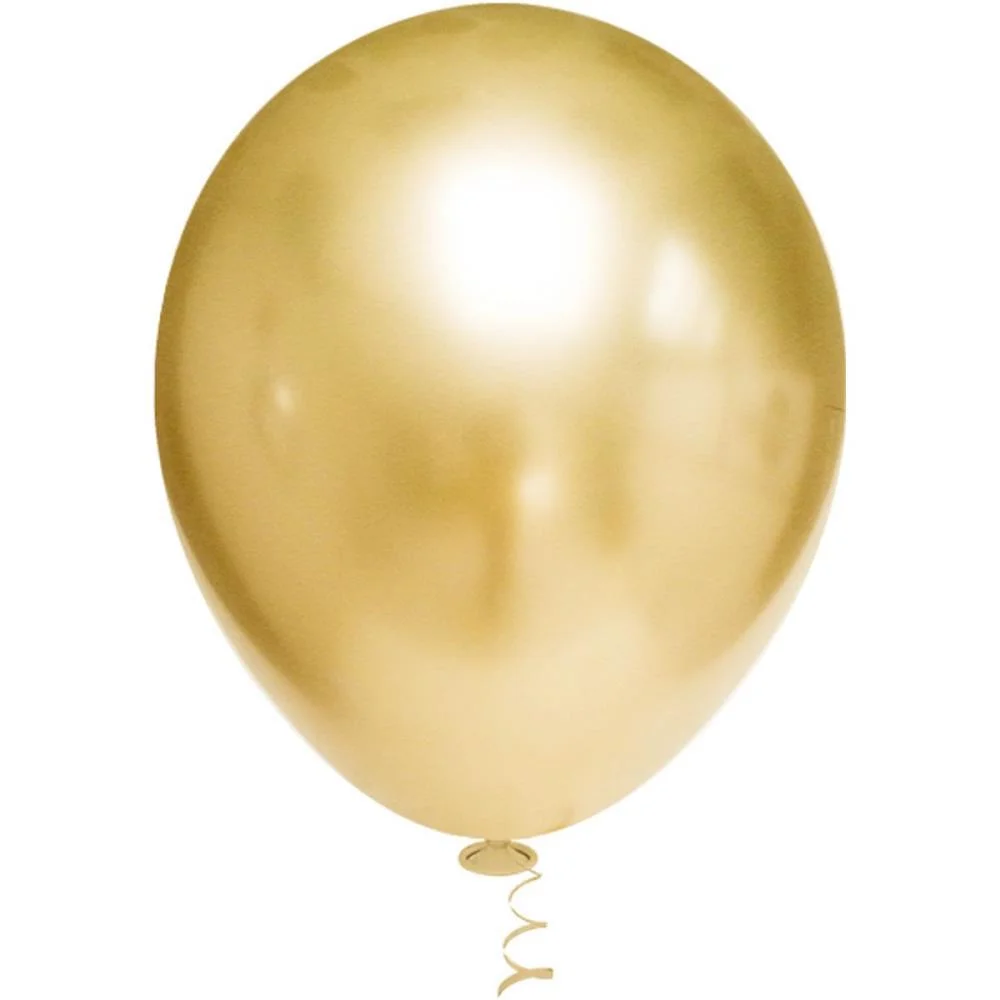 Balao 9 Liso Platino Ouro Redondo Riberball (Pct.c/25) - imagem 3
