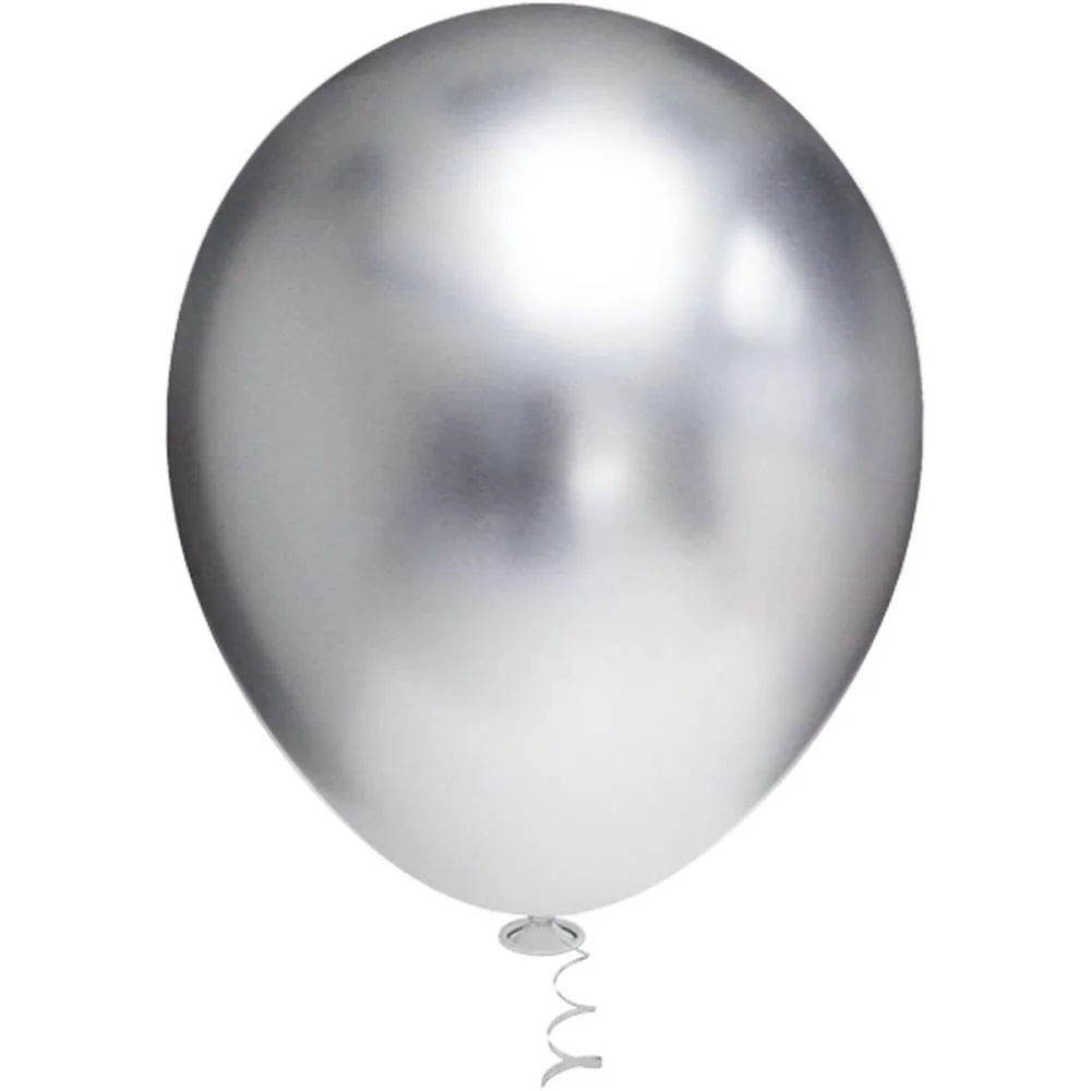 Balao 5 Liso Platino Prata Redondo Riberball (Pct.c/25) - imagem 2