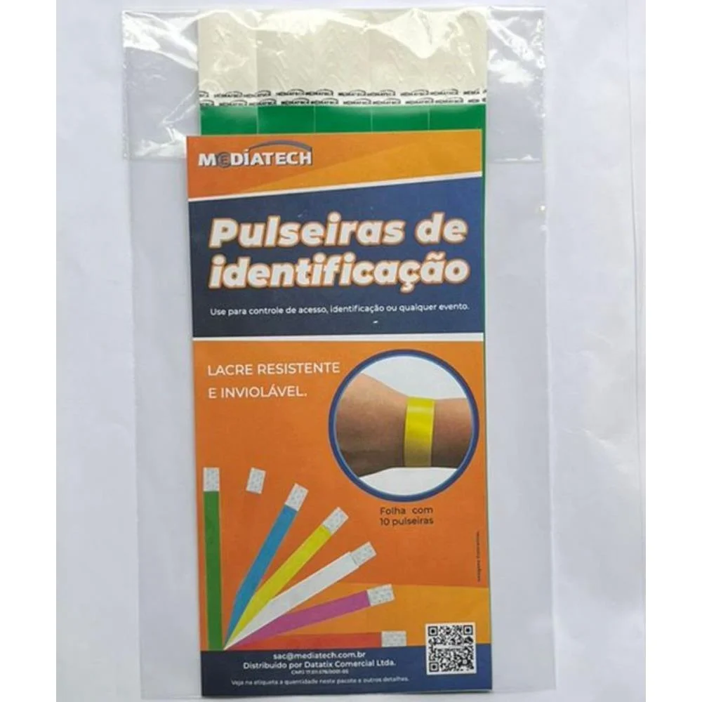Pulseira Identificacao Med Verde Bandeira Tecnomidia (Pct.c/100) - imagem 5