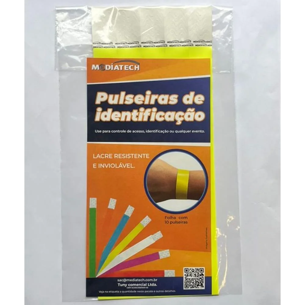Pulseira Identificacao Med Amarelo Tecnomidia (Pct.c/100) - imagem 5