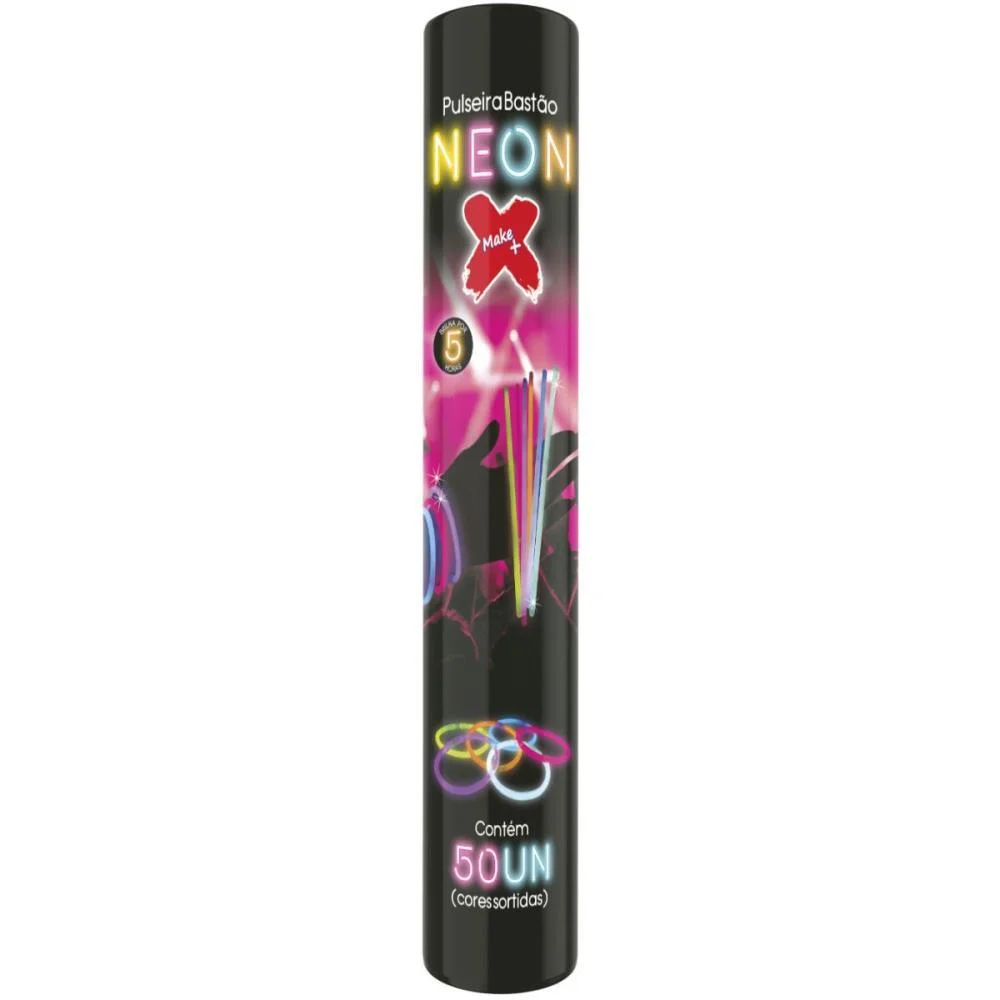 Pulseira Bastao Neon Colorida Make+ (Tb.c/50) - imagem 3