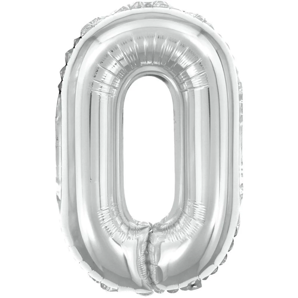 Balao Metalizado Numero 0 Prata 40Cm Make+ (Unidade) - imagem 3