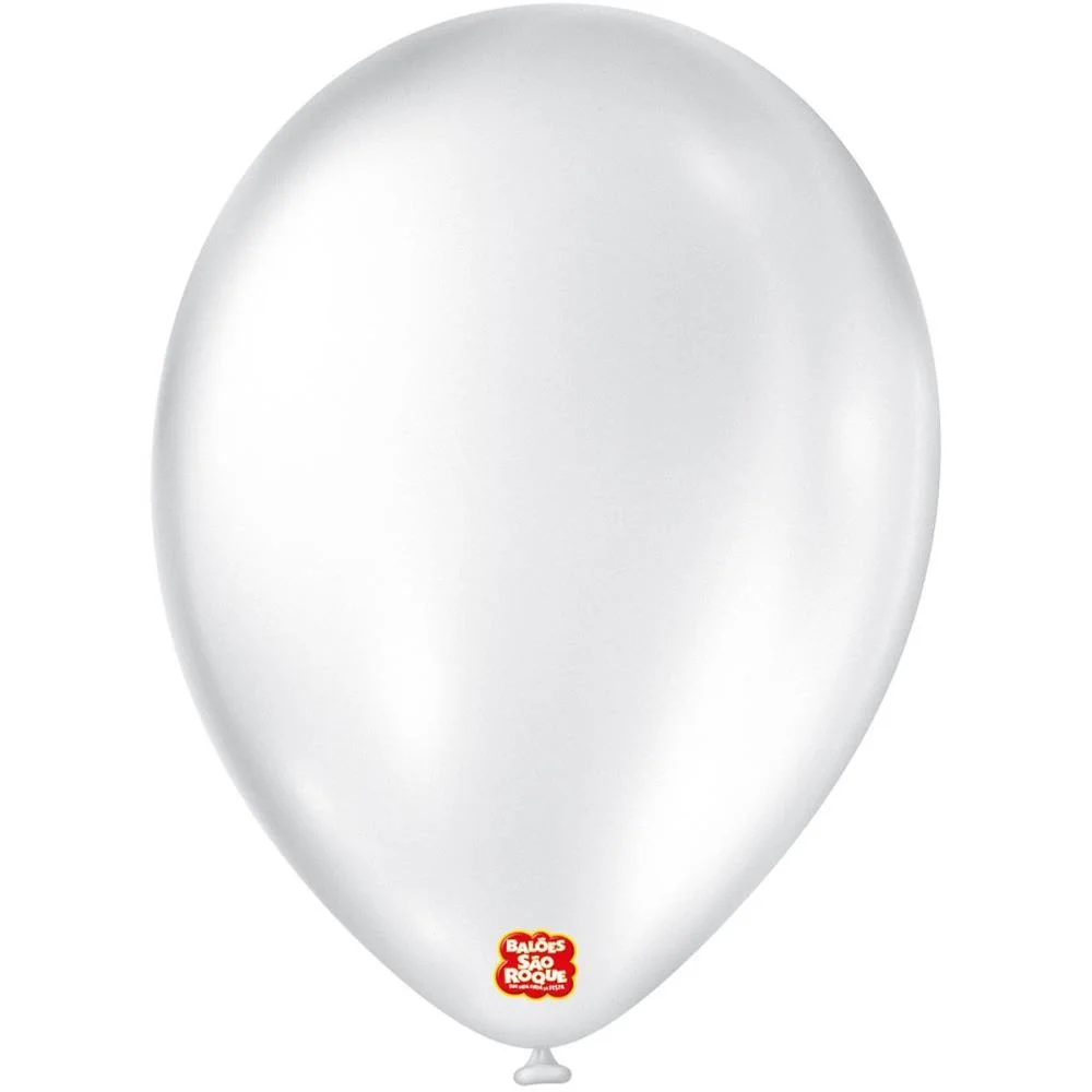Balao 9 Liso Cintilante Branco Sao Roque (Pct.c/25) - imagem 3