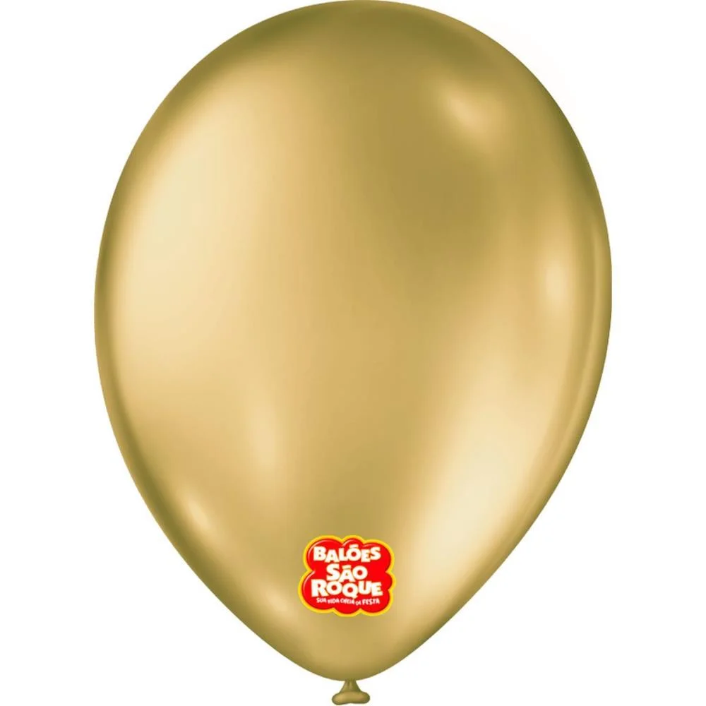 Balao 9 Liso Metalizado Ouro Sao Roque (Pct.c/25) - imagem 2