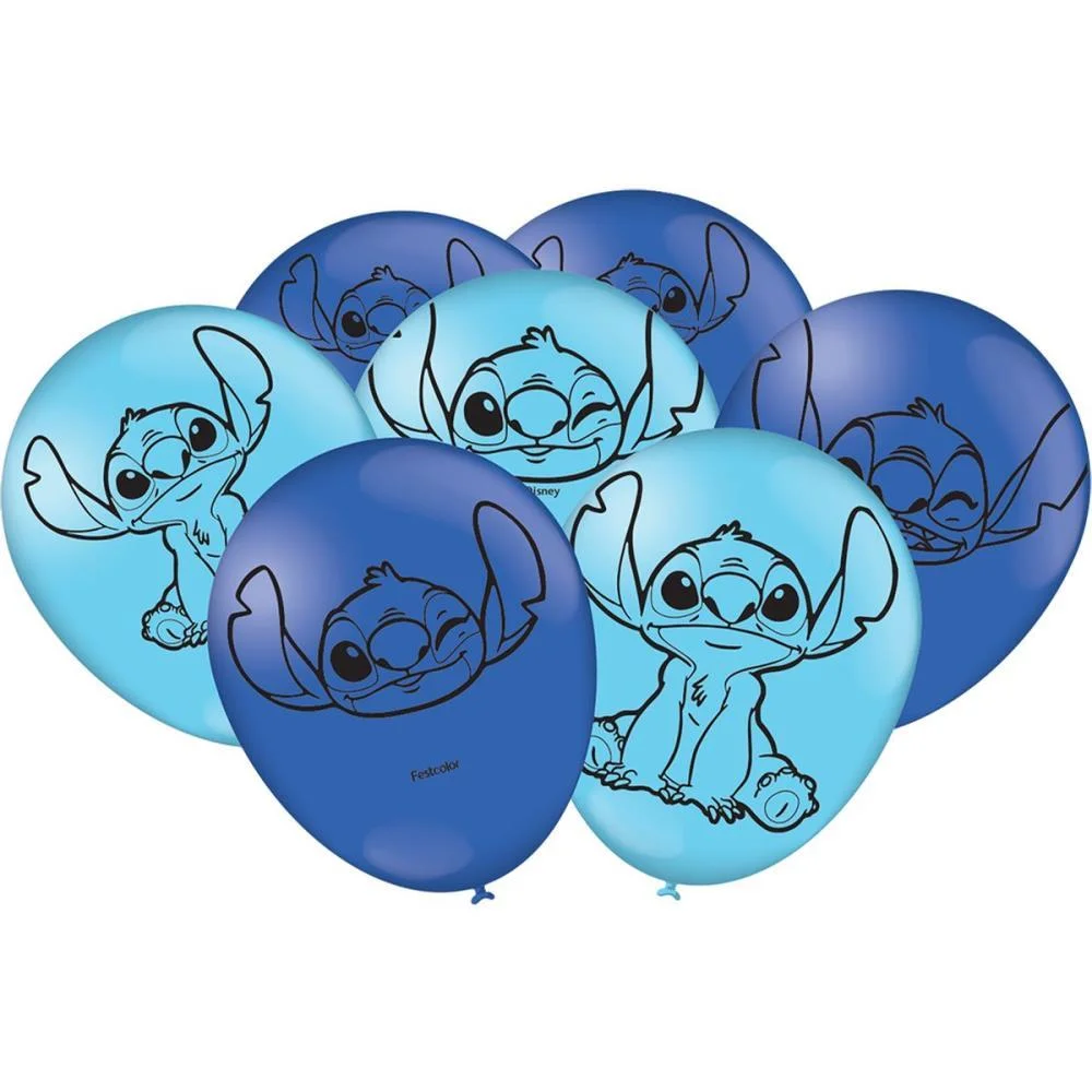 Balao 9 Decorado Stitch New Festcolor (Pct.c/25) - imagem 3