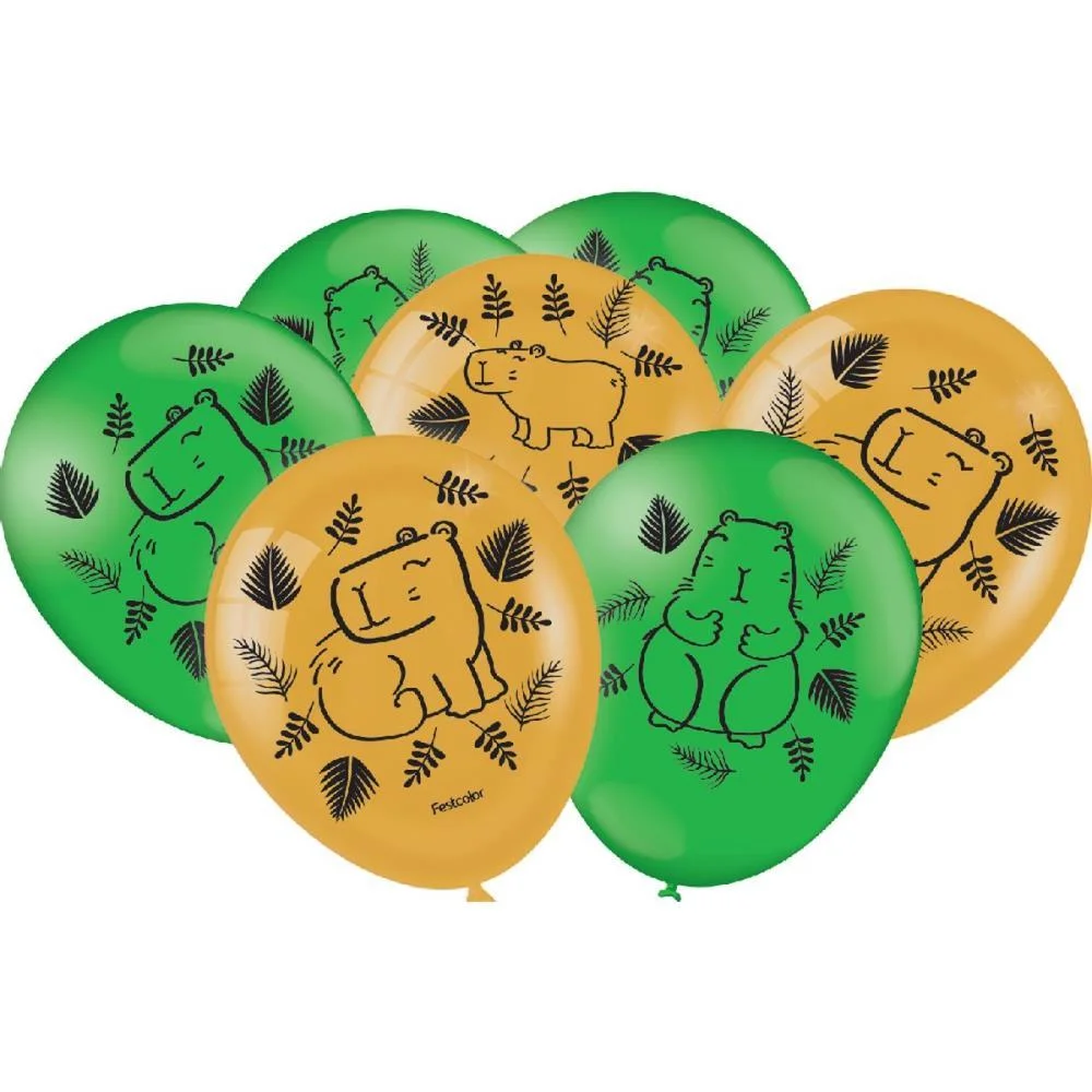 Balao 9 Decorado Capivara Festcolor (Pct.c/25) - imagem 2