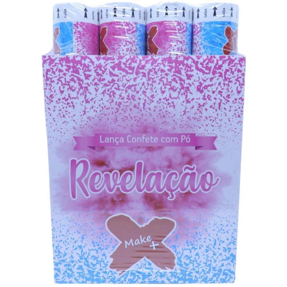 Lancador De Confete Lanca Confete C/Po Rs Revelaca Make+ (Dp.c/12) - imagem 2