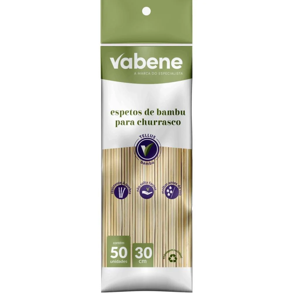 Espeto Madeira 30Cm Bambu Vabene (Pct.c/50) - imagem 3