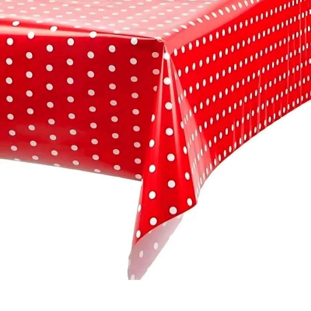 Toalha Plastica 78X78Cm Poa Vermelho Xingo Embalagens (Pct.c/10) - imagem 2