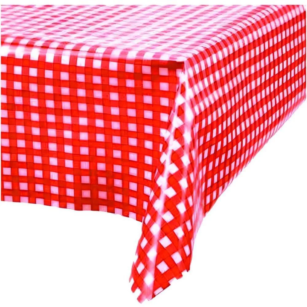 Toalha Plastica 78X78Cm Xadrez Vermelho Xingo Embalagens (Pct.c/10) - imagem 2