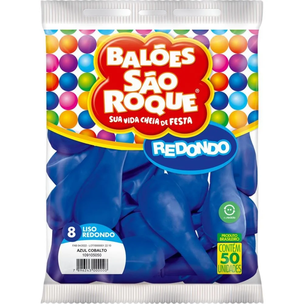 Balao 8 Liso Azul Cobalto Sao Roque (Pct.c/50) - imagem 3
