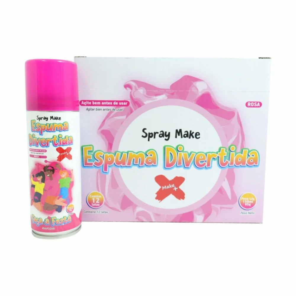 Espuminha 150Ml Espuma Divertida Rosa Make+ (Cx.c/12) - imagem 3