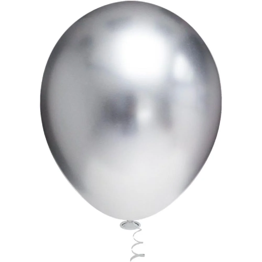 Balao 16 Liso Platino Prata Redondo Riberball (Pct.c/12) - imagem 3