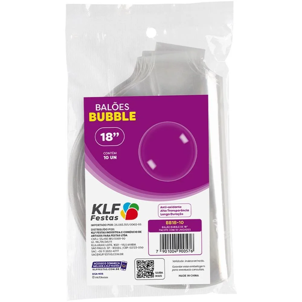 Balao Redondo Bubble Balloon Cristal 18 Pol Klf Festas (Pct.c/10) - imagem 3