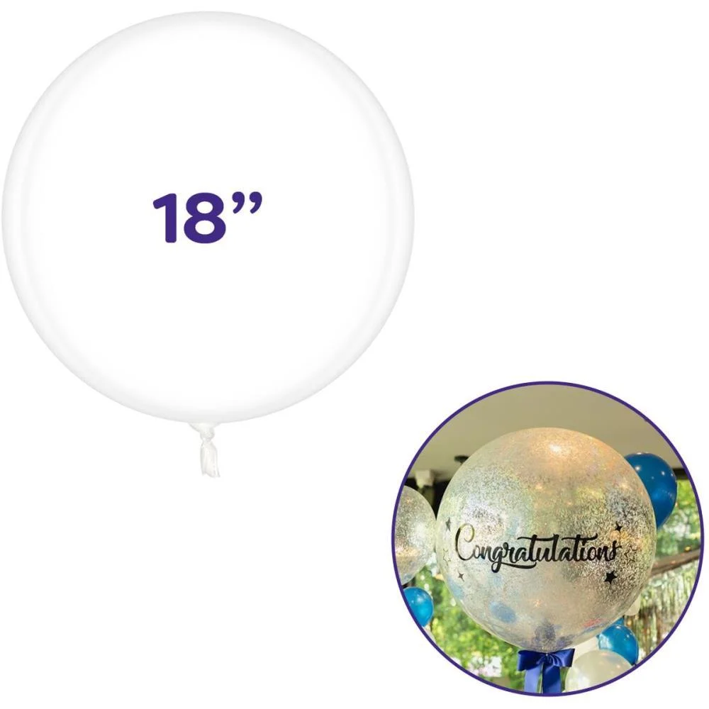 Balao Redondo Bubble Balloon Cristal 18 Pol Klf Festas (Pct.c/10) - imagem 4