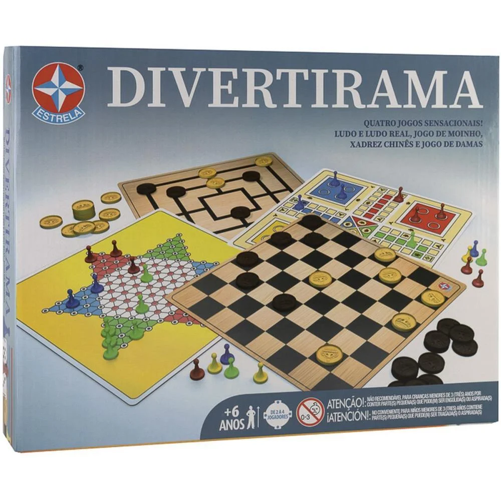 Jogo De Tabuleiro Divertirama 4X1 Estrela (Unidade) - imagem 3