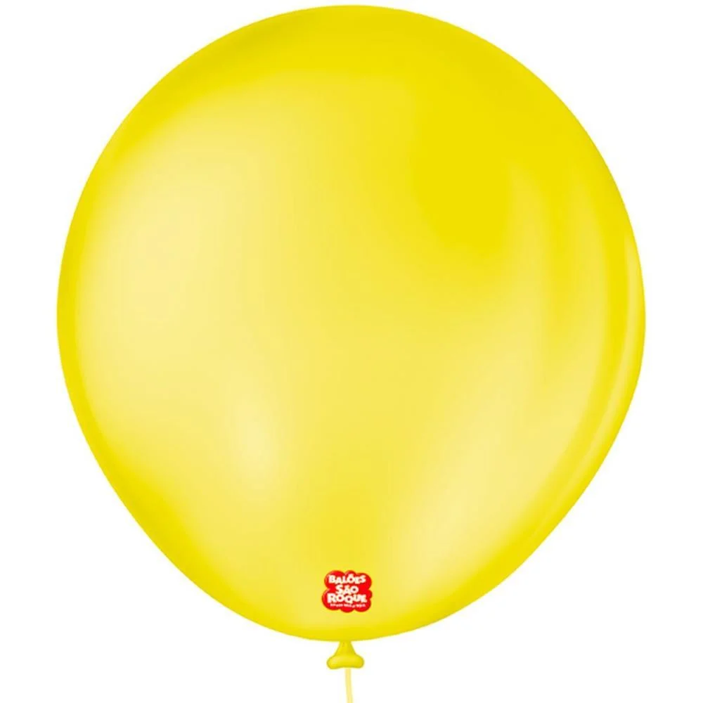 Balão 7 Liso Redondo Amarelo Citrino Sao Roque (Pct.c/50) - imagem 2