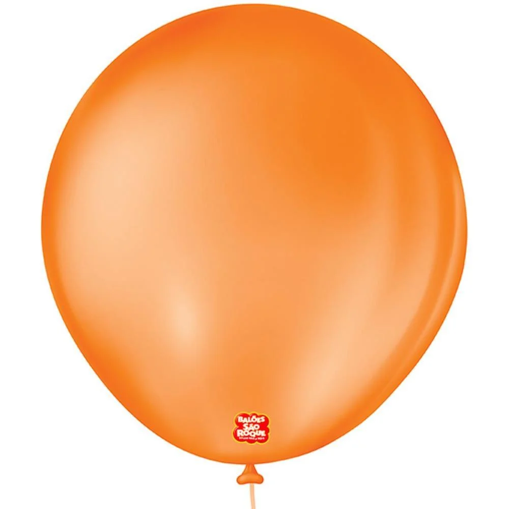 Balão 7 Liso Redondo Laranja Mandarim Sao Roque (Pct.c/50) - imagem 2