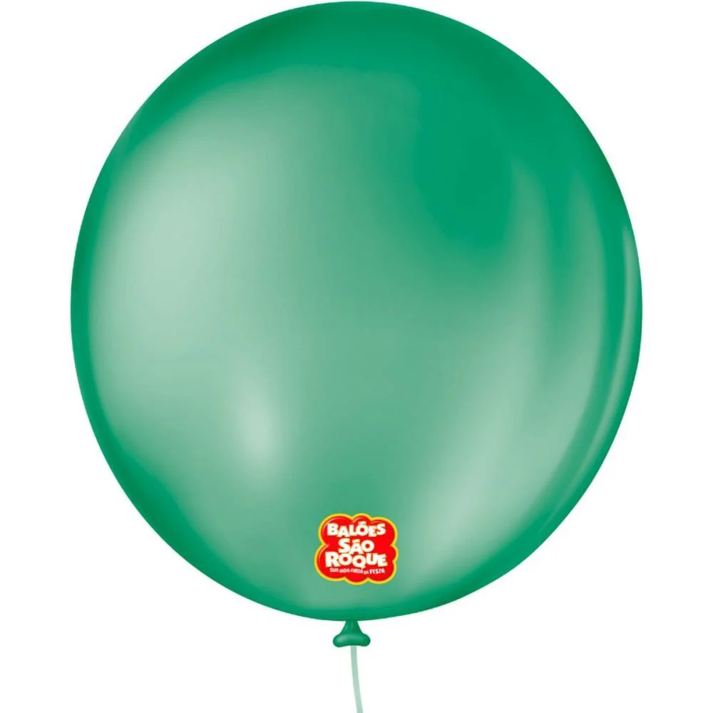 Balão 9 Liso Redondo Verde Folha Sao Roque (Pct.c/50) - imagem 2