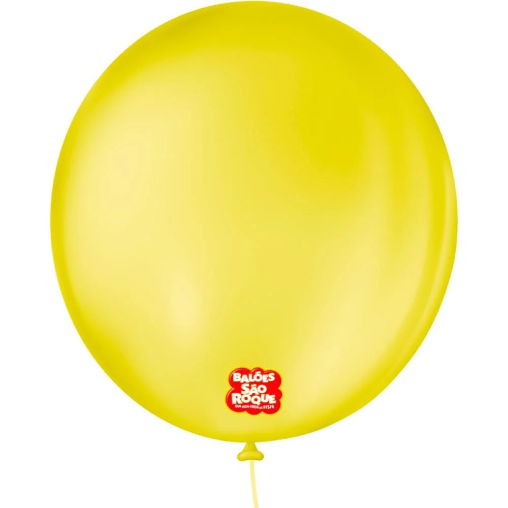 Balão 9 Liso Redondo Amarelo Citrino Sao Roque (Pct.c/50) - imagem 4