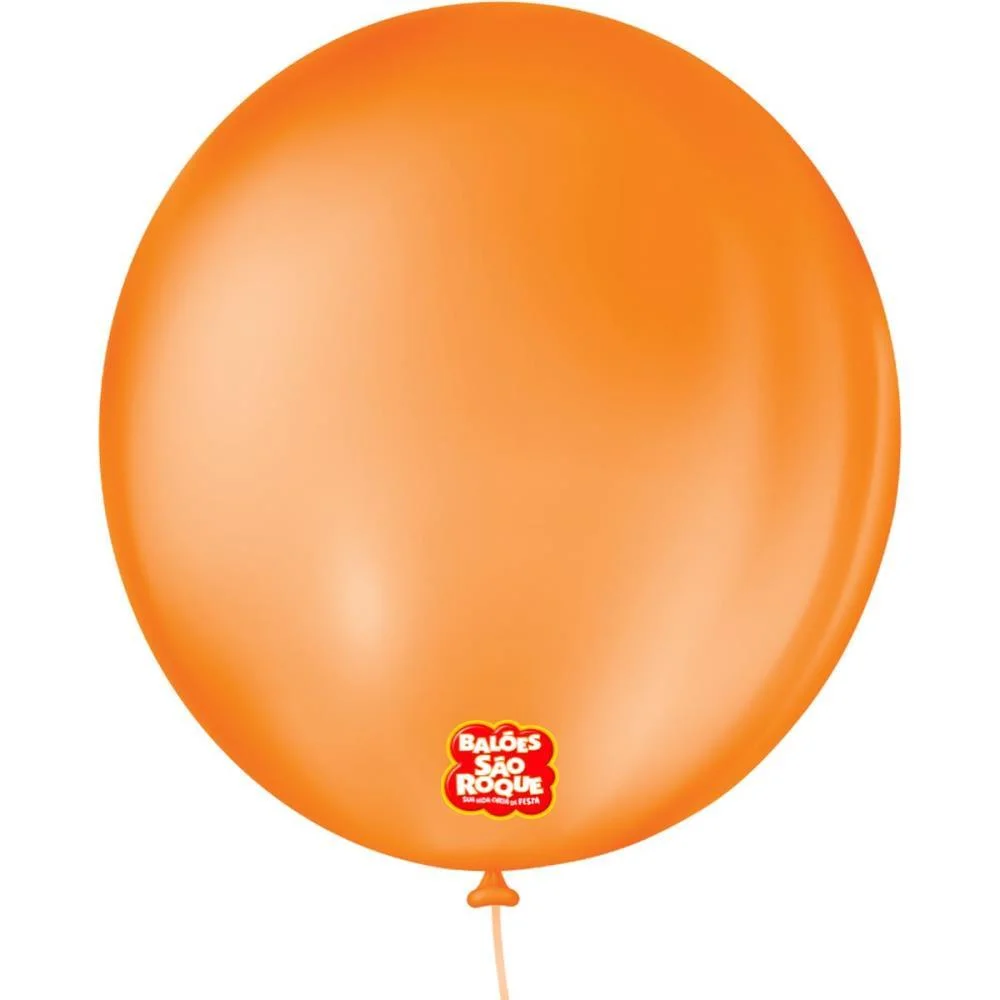 Balão 9 Liso Redondo Laranja Mandarim Sao Roque (Pct.c/50) - imagem 2