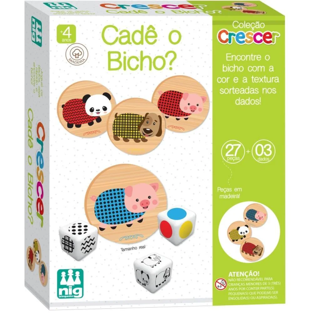 Brinquedo Educativo Cade O Bicho Em Madeira 27Pcs Nig Brinquedos (Unidade) - imagem 2