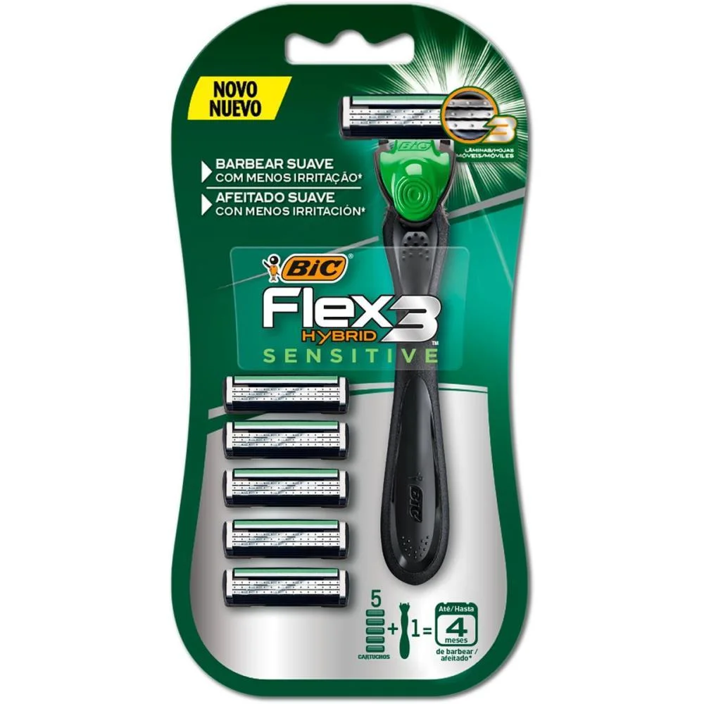Barbeador Descartavel Bic Hybrid Sens. Vd C/5 Refis Bic (Blister) - imagem 2
