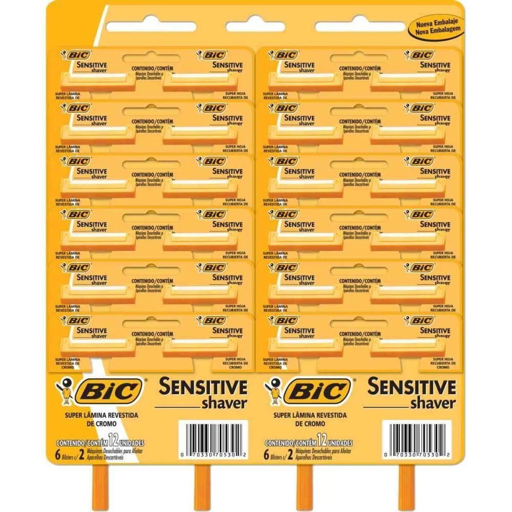 Barbeador Descartavel Bic Sensitive 12 Bl X 2 Un Bic (Ct.c/24) - imagem 3