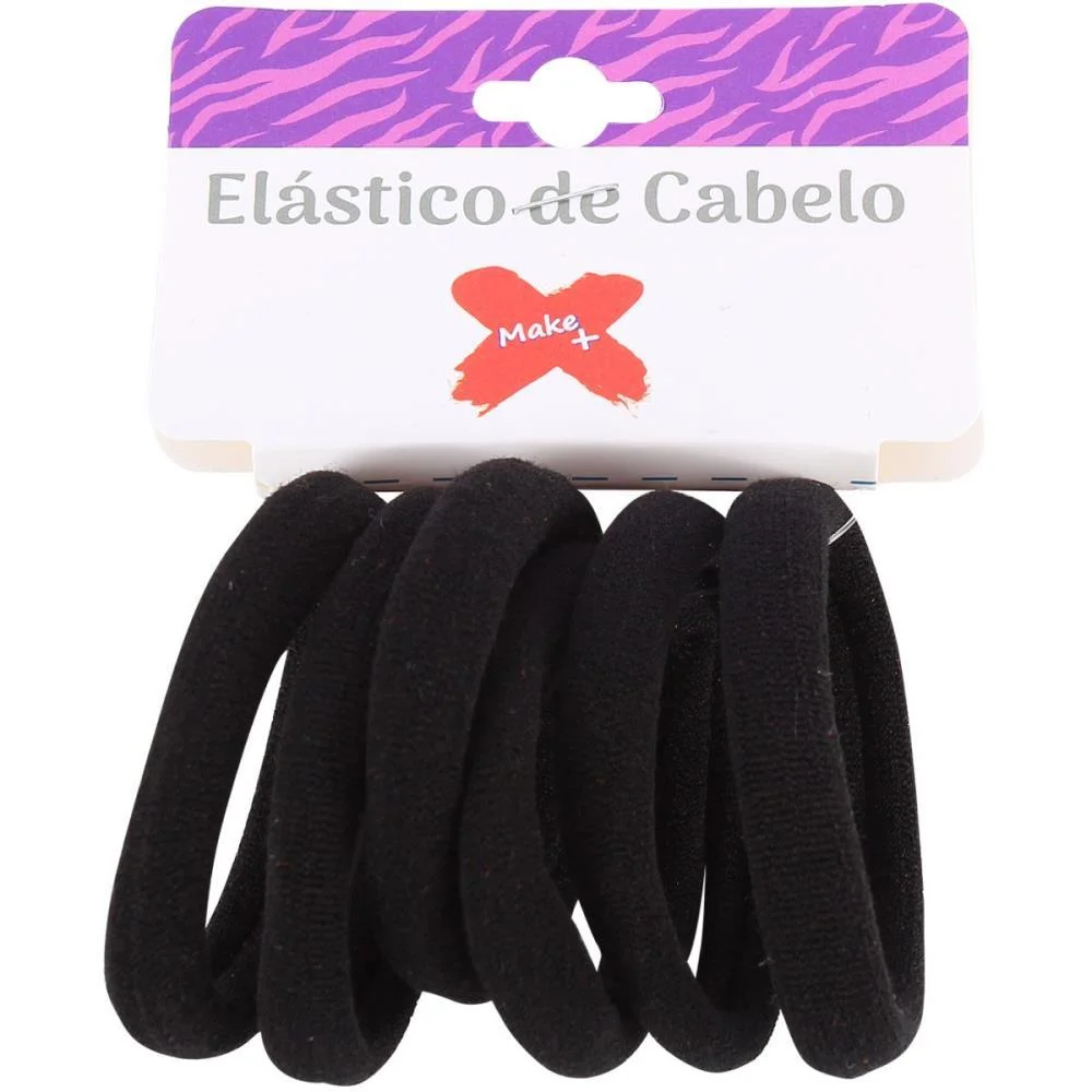 Acessorio Para Cabelo Elastico Preto 3Cm Bl.c/06Un Make+ (Pct.c/12) - imagem 2