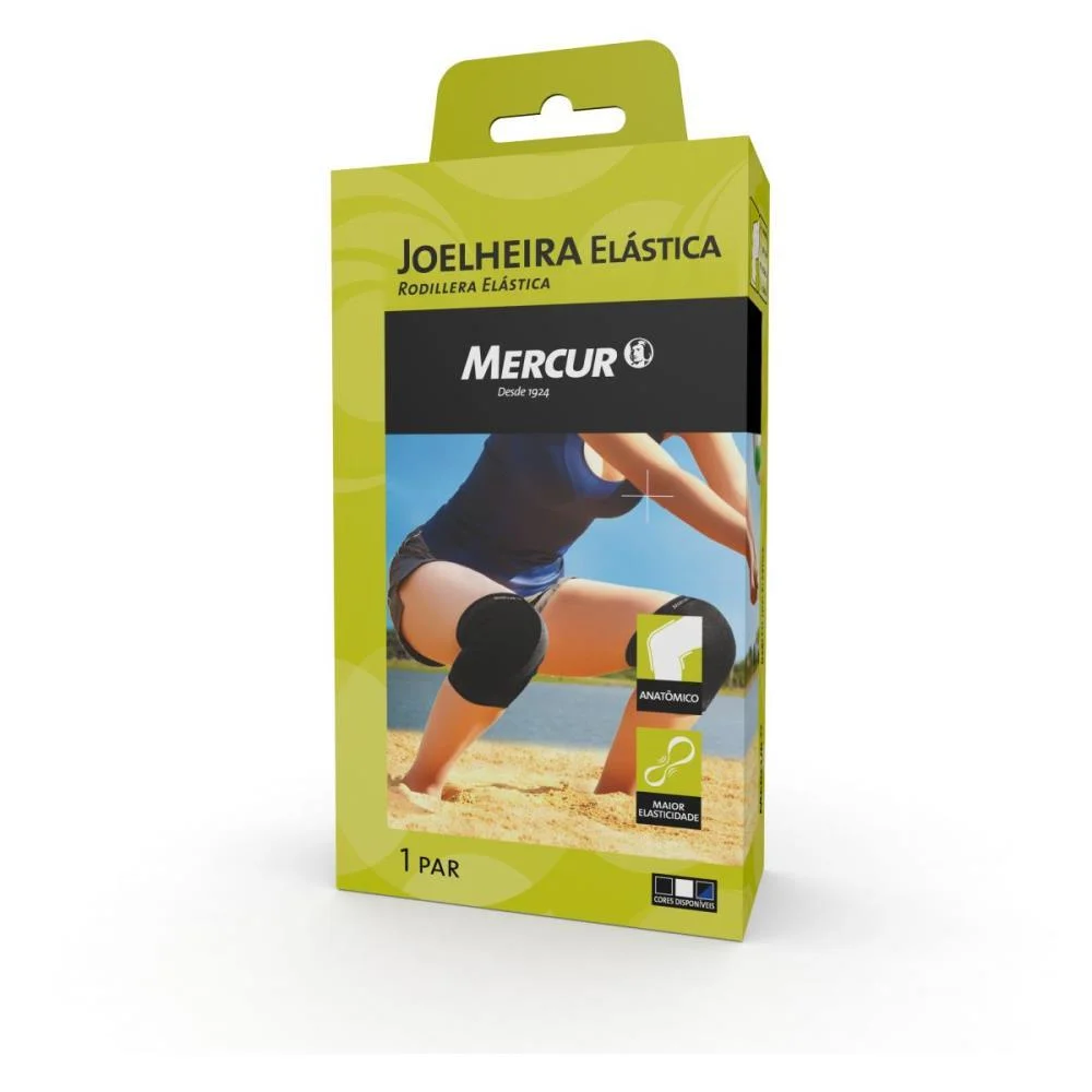 Ortopedico Joelheira Elastica G Preta Mercur (Par) - imagem 3