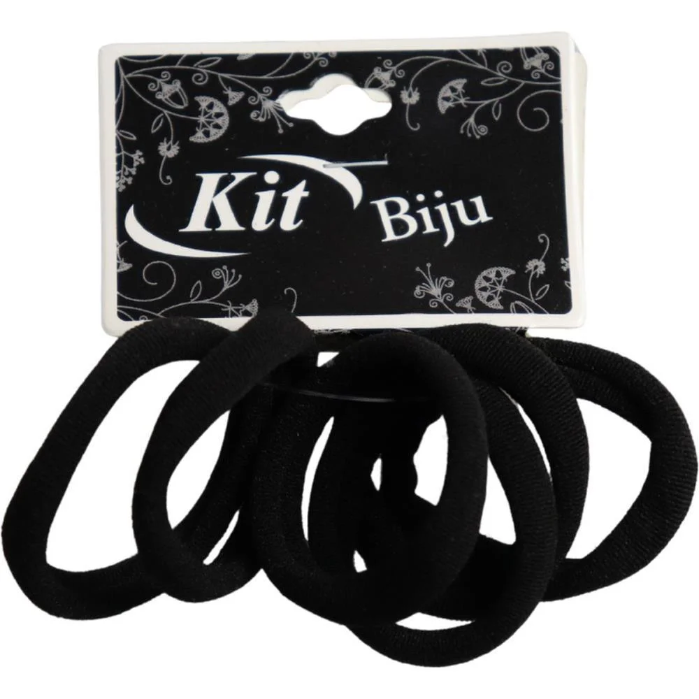 Acessorio Para Cabelo Elastico Preto 4Cm C/06Un. Kit (Pct.c/12) - imagem 3