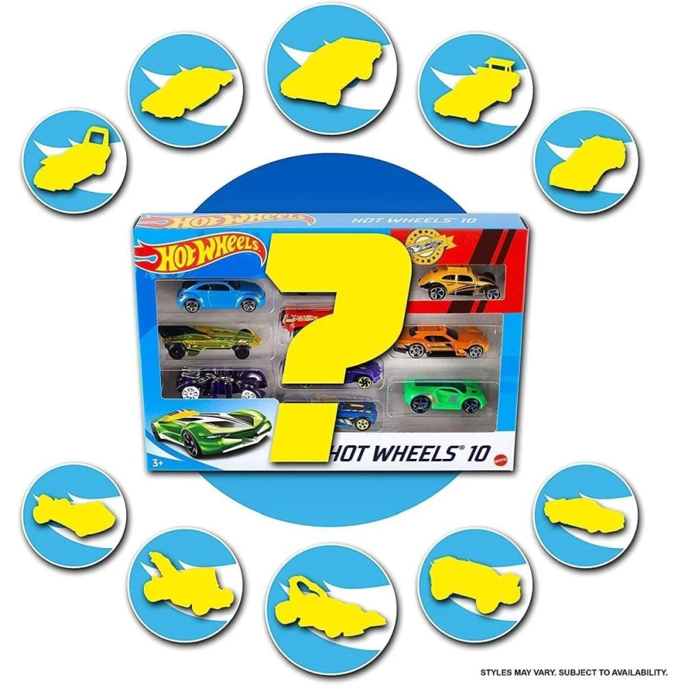 Hot Wheels Die-Cast Pack C/10 Carrinhos (S) Mattel (Unidade) - imagem 5
