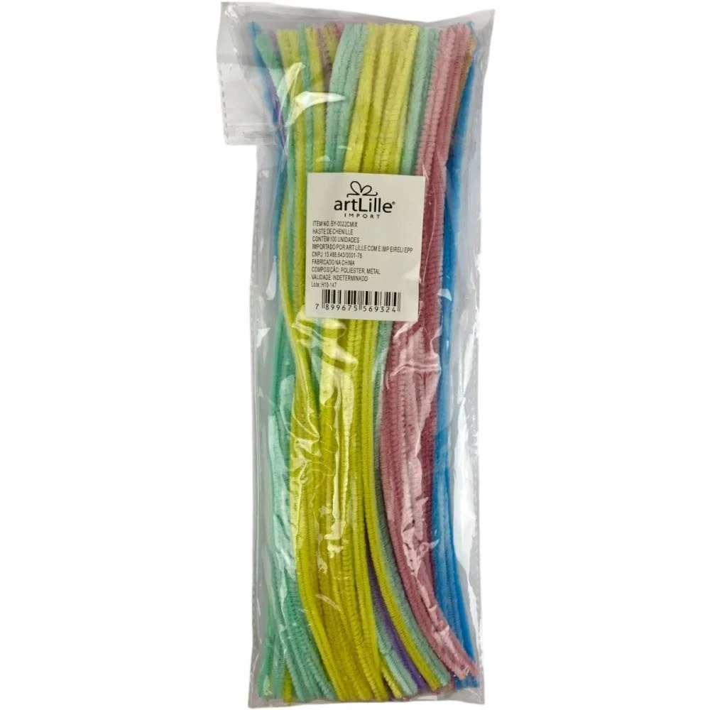 Acessorio Para Cabelo Haste De Chenille Tons Pastel Art Lille (Pct.c/100) - imagem 4