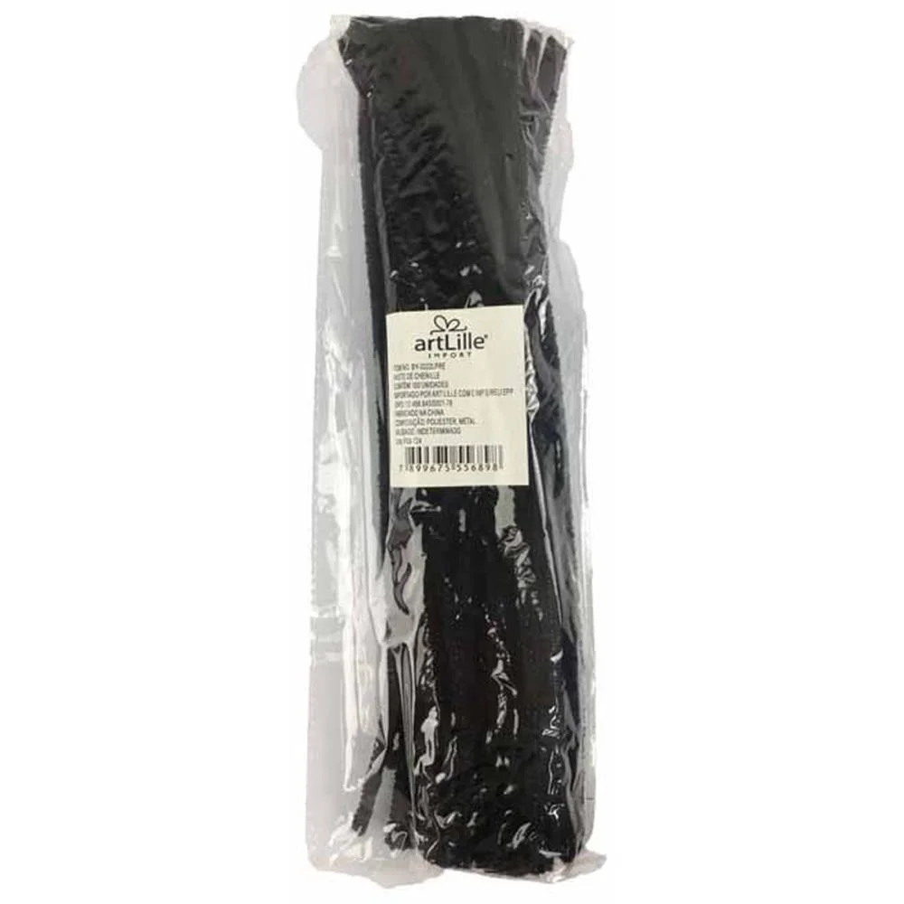 Acessorio Para Cabelo Haste De Chenille Preto Art Lille (Pct.c/100) - imagem 4