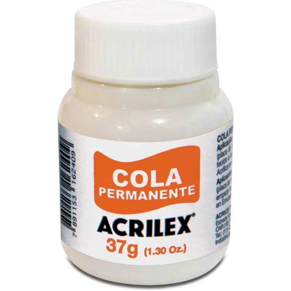 Cola Pano Permanente Tecido Pote 37G Acrilex (Cx.c/12) - imagem 3