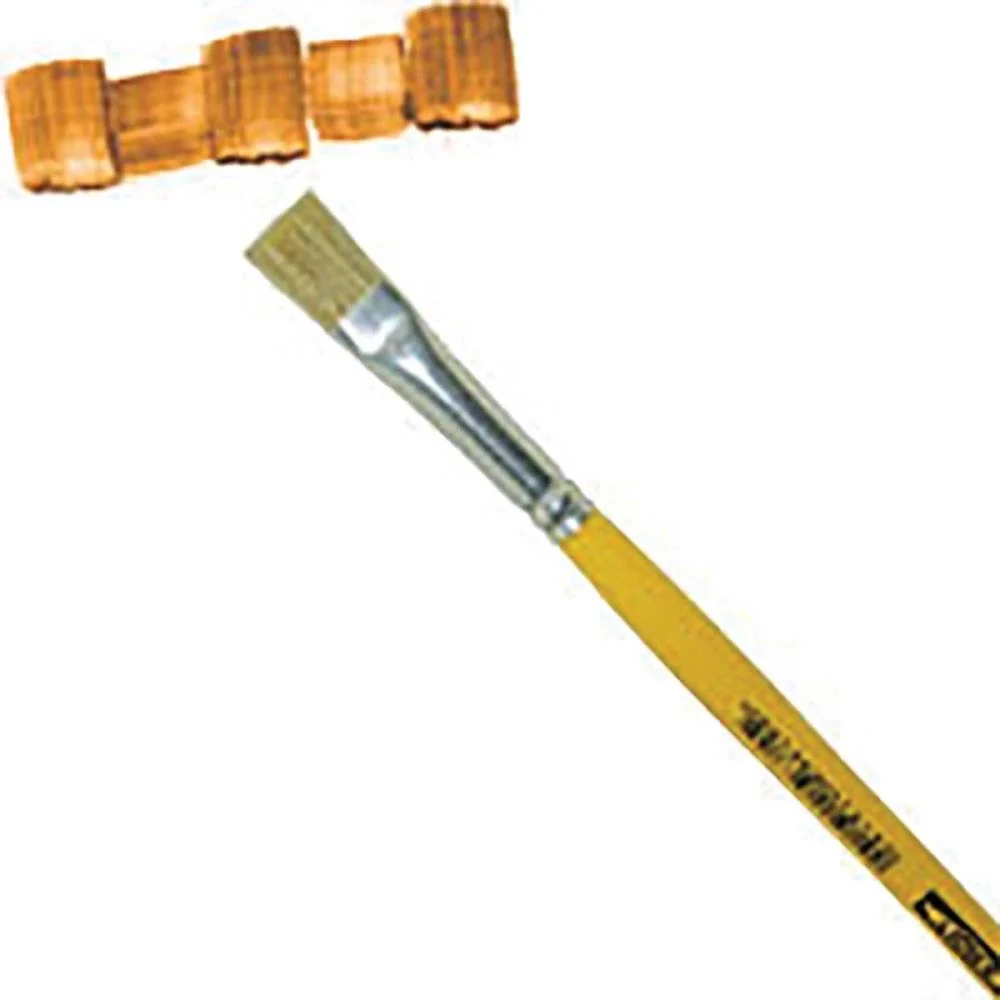 Pincel Artesanal Chato 815 N.08 Amarelo Pinceis Tigre (Duzia) - imagem 2