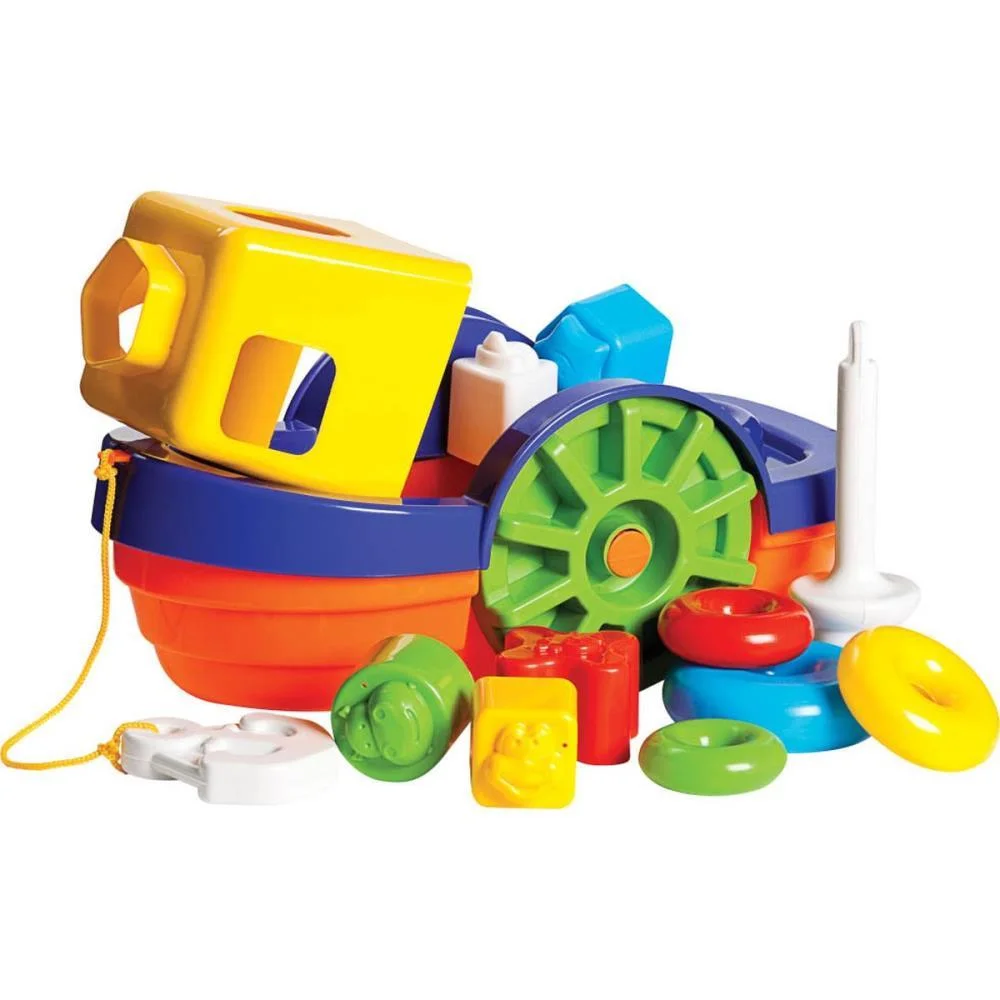 Brinquedo Educativo Barco Didatico C/Blocos E Anco Merco Toys (Unidade) - imagem 5