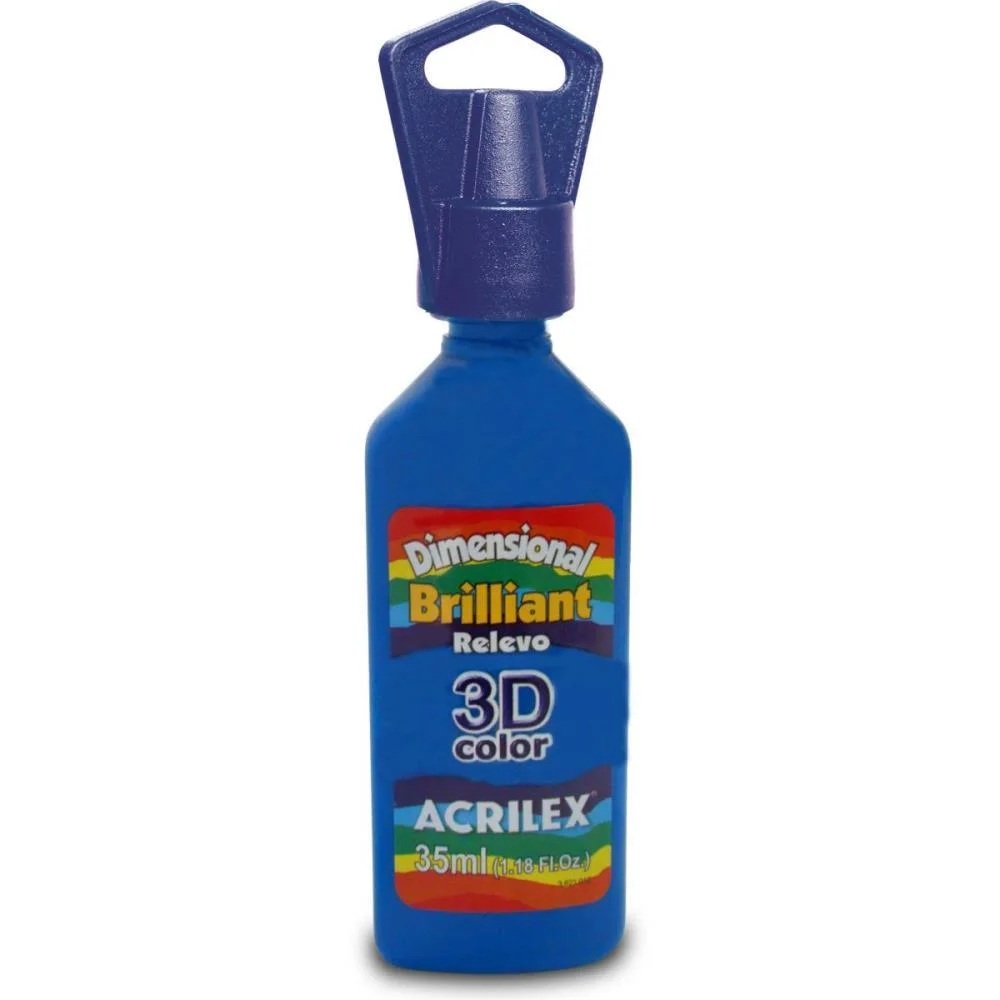 Tinta Relevo Dimensional Brilhante Azul Turquesa 35Ml Acrilex (Pct.c/06) - imagem 2