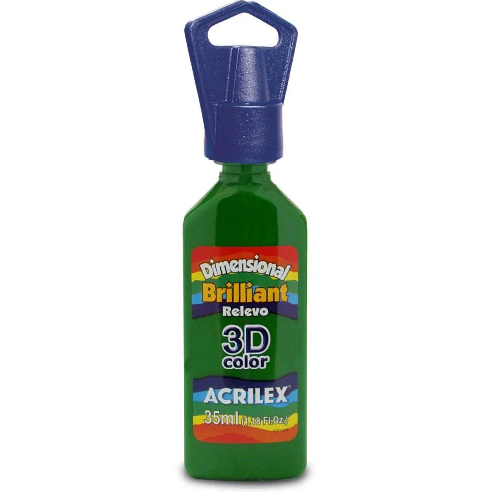 Tinta Relevo Dimensional Brilhante Verde Musgo 35Ml Acrilex (Pct.c/06) - imagem 3