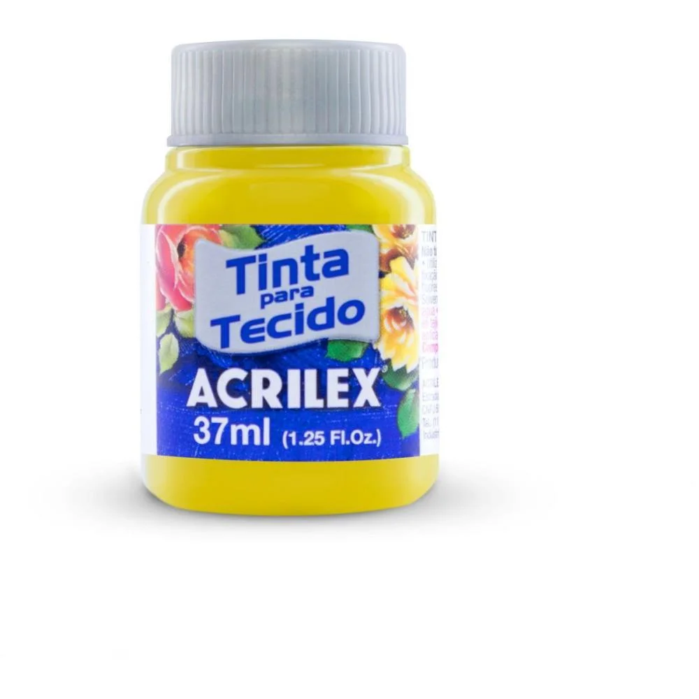 Tinta Para Tecido Fosca 37Ml Amarelo Limao Acrilex (Duzia) - imagem 2