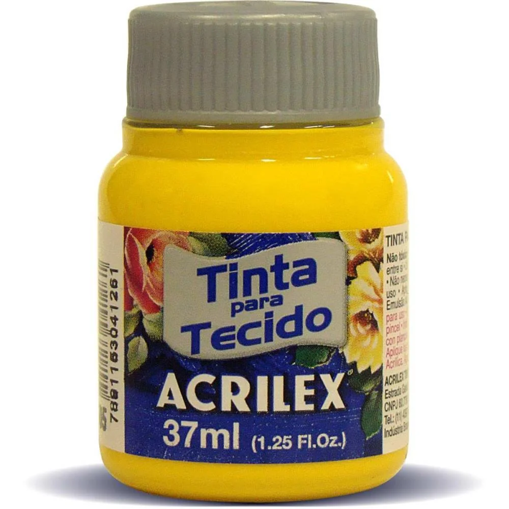 Tinta Para Tecido Fosca 37Ml Amarelo Ouro Acrilex (Duzia) - imagem 3