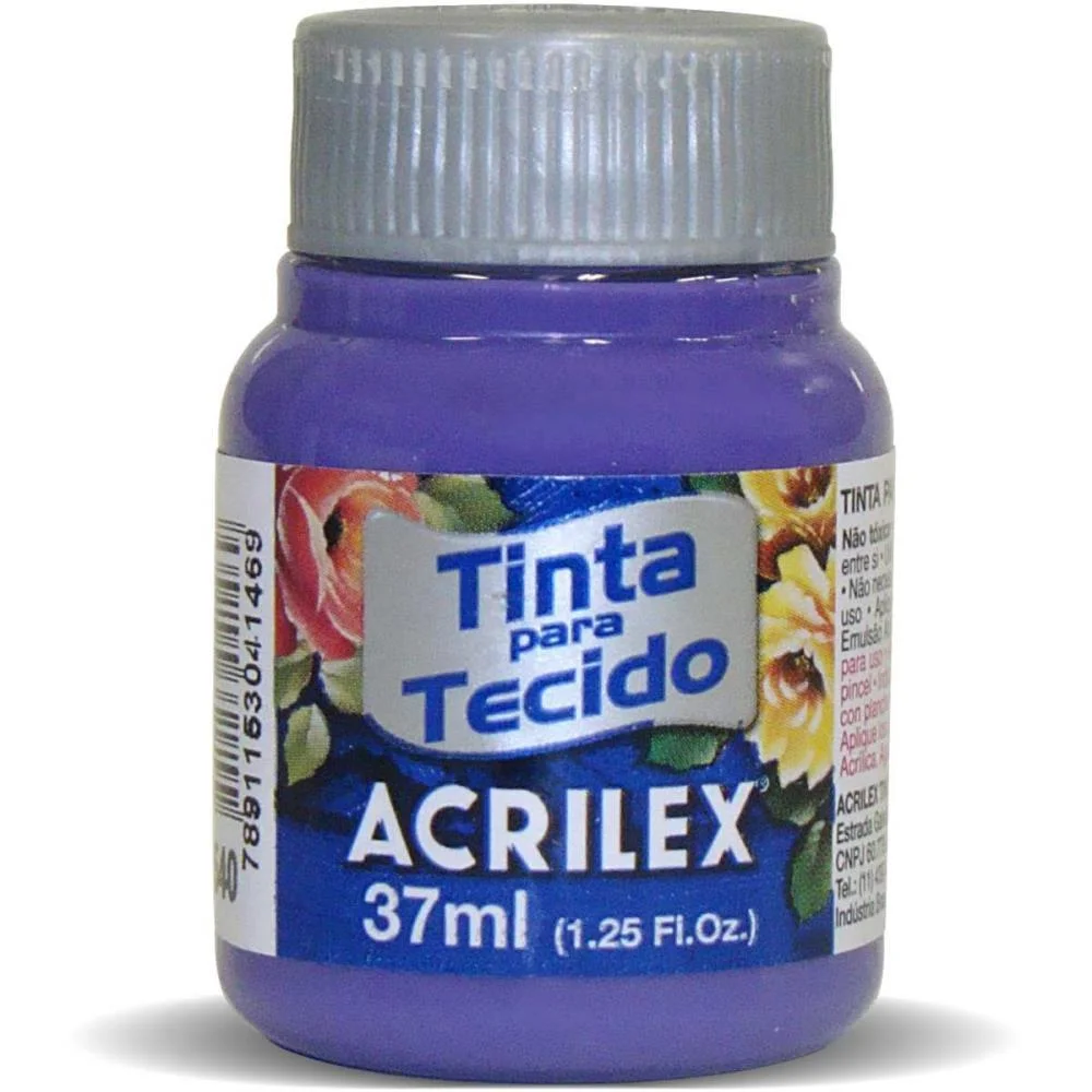 Tinta Para Tecido Fosca 37Ml Violeta Cobalto Acrilex (Duzia) - imagem 2